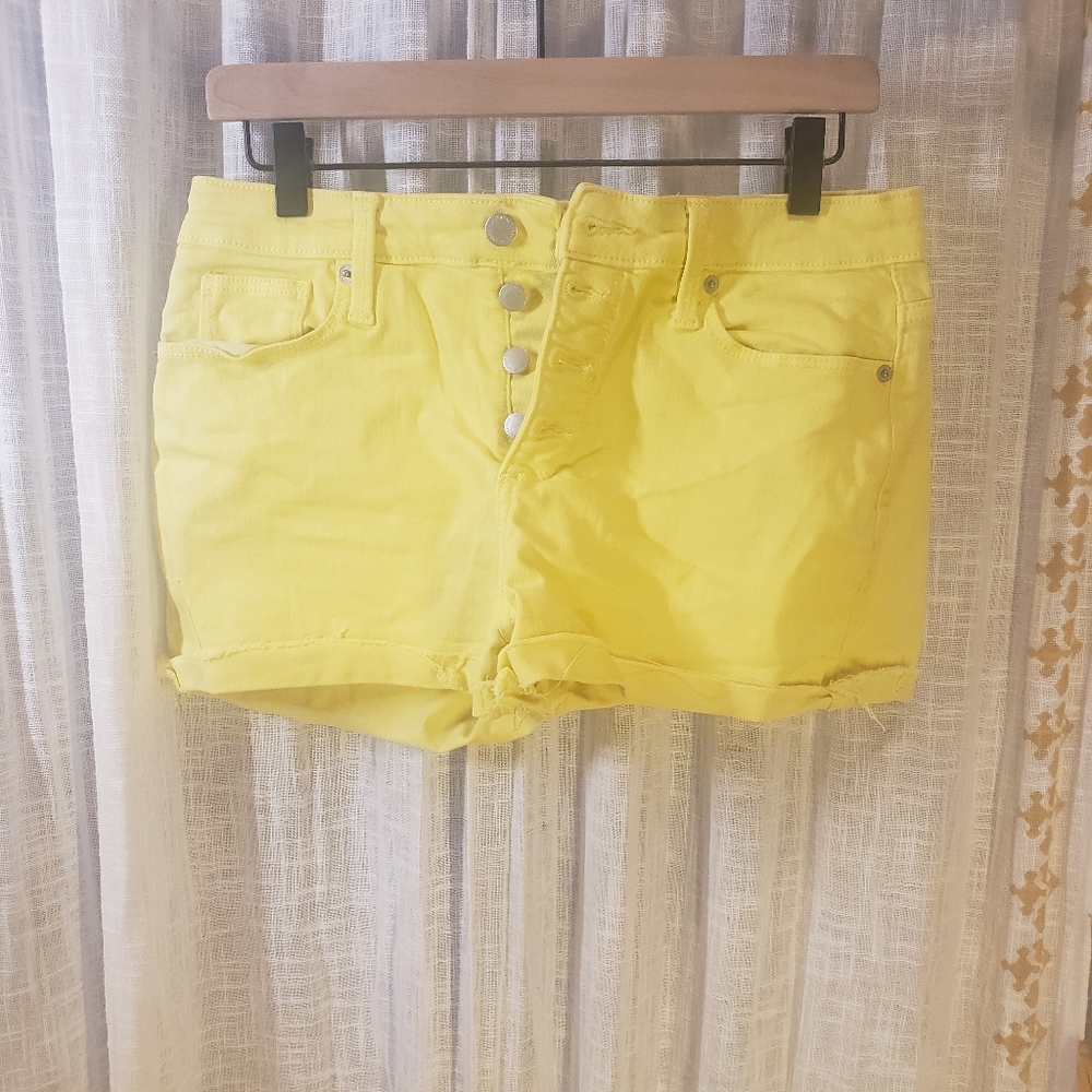 High rise denim shorts